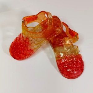 OshKosh Pink/Coral Gradient Glitter Jelly Shoes, Size 5t